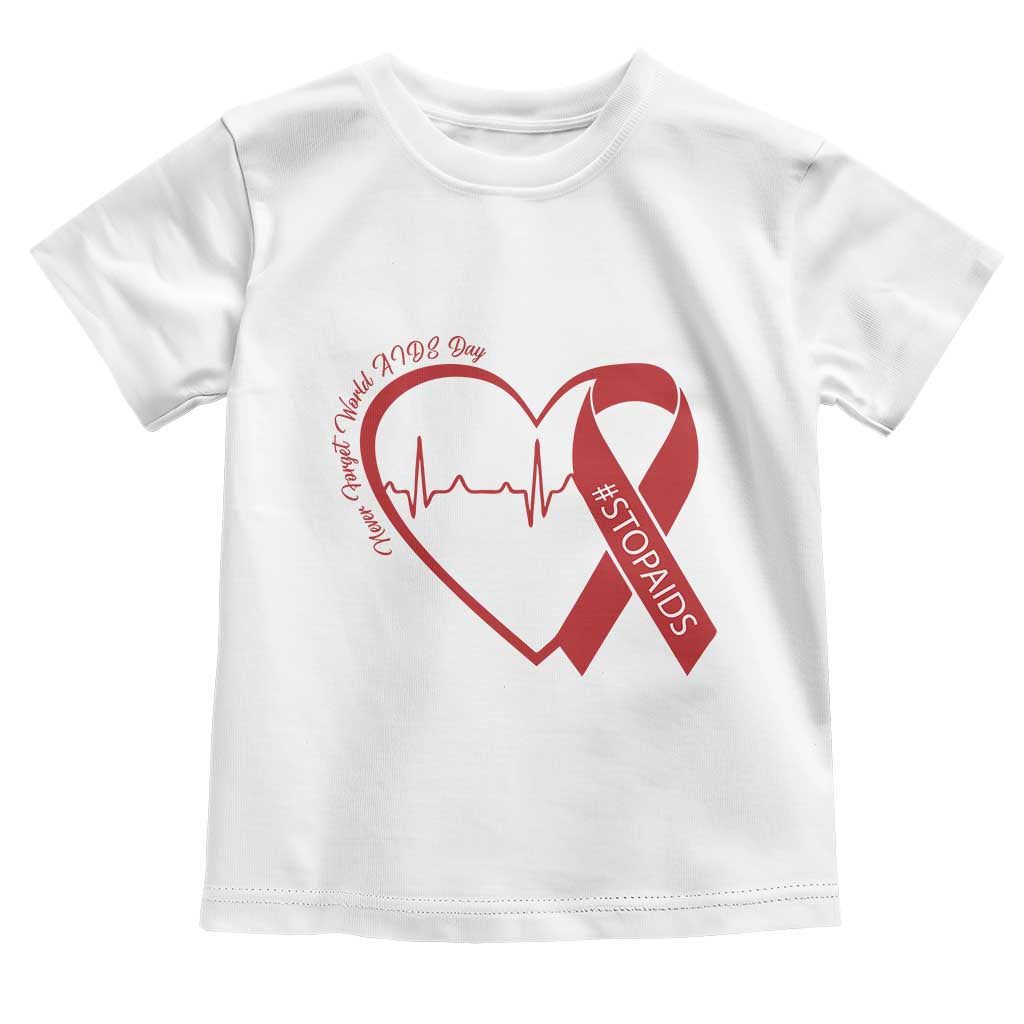Never Forget World AIDS Day Toddler T Shirt Red Ribbon HIV Awareness Gift - Wonder Print Shop