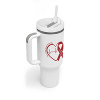Never Forget World AIDS Day Tumbler With Handle Red Ribbon HIV Awareness Gift - Wonder Print Shop