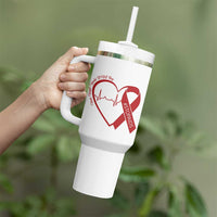 Never Forget World AIDS Day Tumbler With Handle Red Ribbon HIV Awareness Gift - Wonder Print Shop