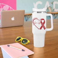 Never Forget World AIDS Day Tumbler With Handle Red Ribbon HIV Awareness Gift - Wonder Print Shop