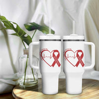 Never Forget World AIDS Day Tumbler With Handle Red Ribbon HIV Awareness Gift - Wonder Print Shop