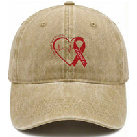 Never Forget World AIDS Day Washed Cotton Baseball Cap Red Ribbon HIV Awareness Gift