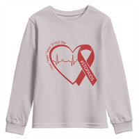 Never Forget World AIDS Day Youth Sweatshirt Red Ribbon HIV Awareness Gift - Wonder Print Shop