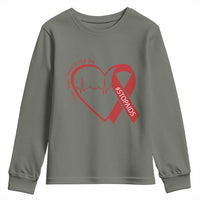 Never Forget World AIDS Day Youth Sweatshirt Red Ribbon HIV Awareness Gift - Wonder Print Shop