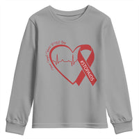 Never Forget World AIDS Day Youth Sweatshirt Red Ribbon HIV Awareness Gift - Wonder Print Shop
