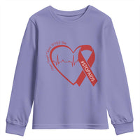 Never Forget World AIDS Day Youth Sweatshirt Red Ribbon HIV Awareness Gift - Wonder Print Shop