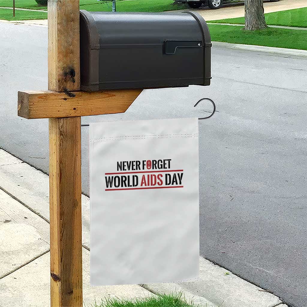 World AIDS Day Never Forget Garden Flag Red Ribbon Support Gift - Wonder Print Shop
