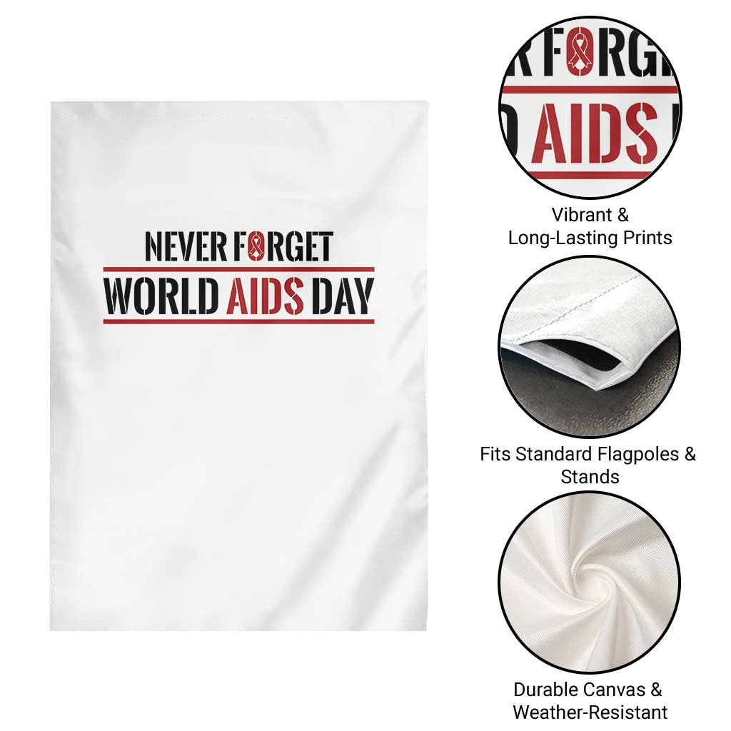 World AIDS Day Never Forget Garden Flag Red Ribbon Support Gift - Wonder Print Shop