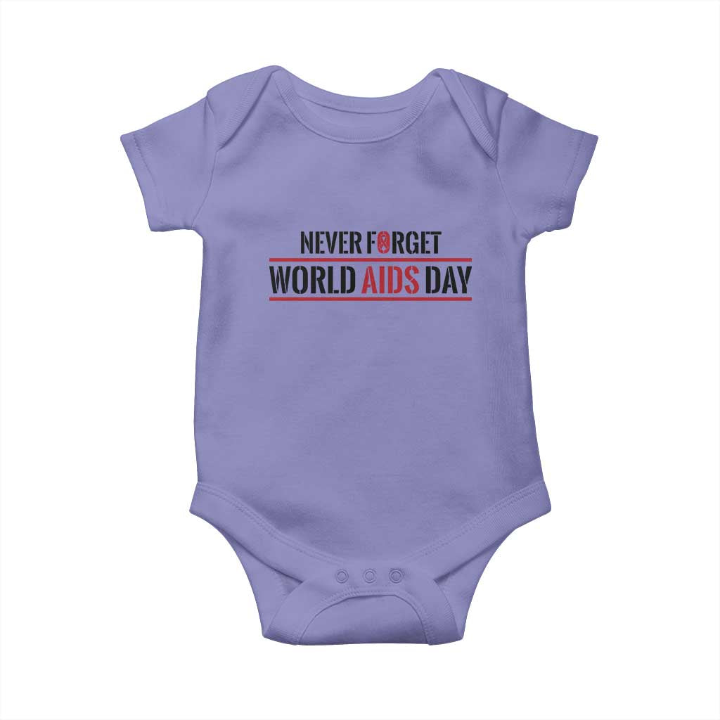 World AIDS Day Never Forget Baby Onesie Red Ribbon Support Gift - Wonder Print Shop