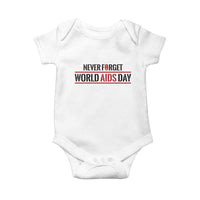 World AIDS Day Never Forget Baby Onesie Red Ribbon Support Gift - Wonder Print Shop