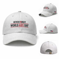 World AIDS Day Never Forget Baseball Cap Red Ribbon Support Gift
