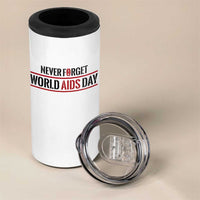 World AIDS Day Never Forget 4 in 1 Can Cooler Tumbler Red Ribbon Support Gift - Wonder Print Shop