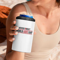 World AIDS Day Never Forget 4 in 1 Can Cooler Tumbler Red Ribbon Support Gift - Wonder Print Shop
