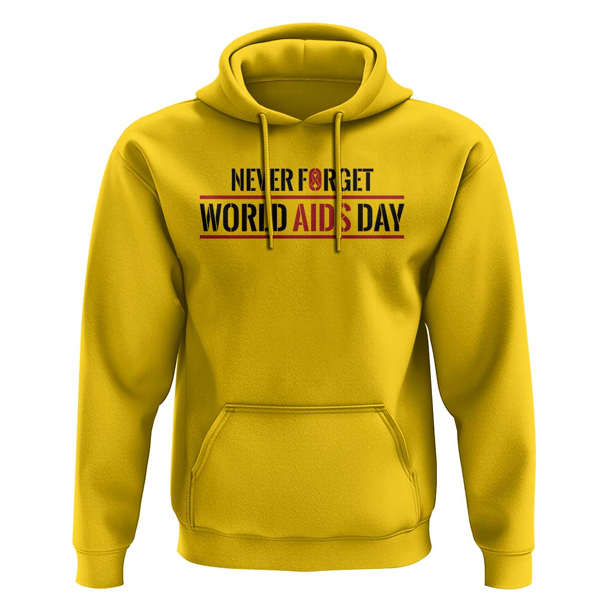 World AIDS Day Never Forget Hoodie Red Ribbon Support Gift - Wonder Print Shop