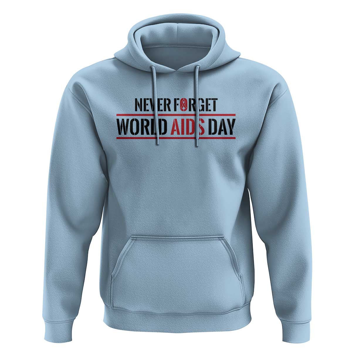 World AIDS Day Never Forget Hoodie Red Ribbon Support Gift - Wonder Print Shop