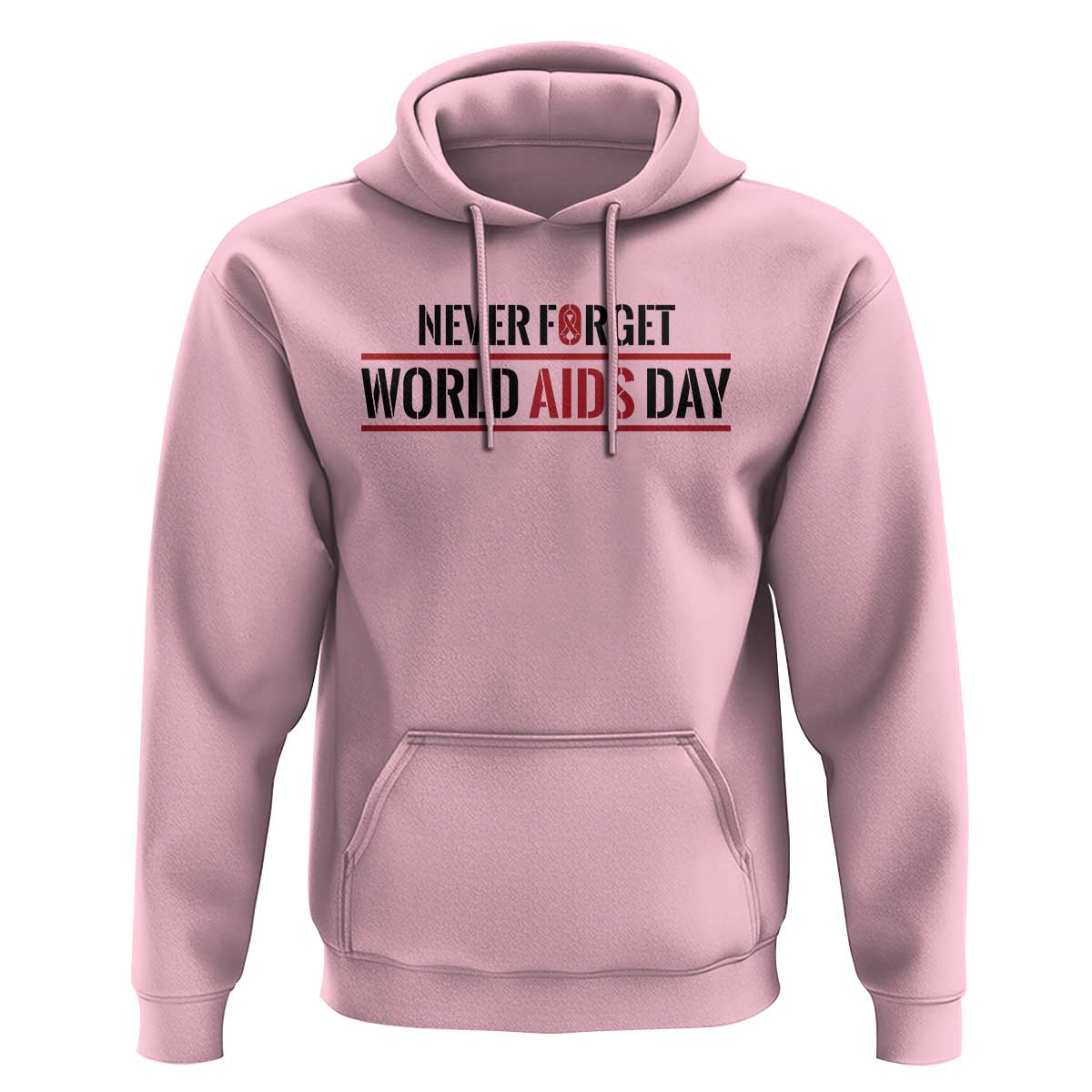 World AIDS Day Never Forget Hoodie Red Ribbon Support Gift - Wonder Print Shop