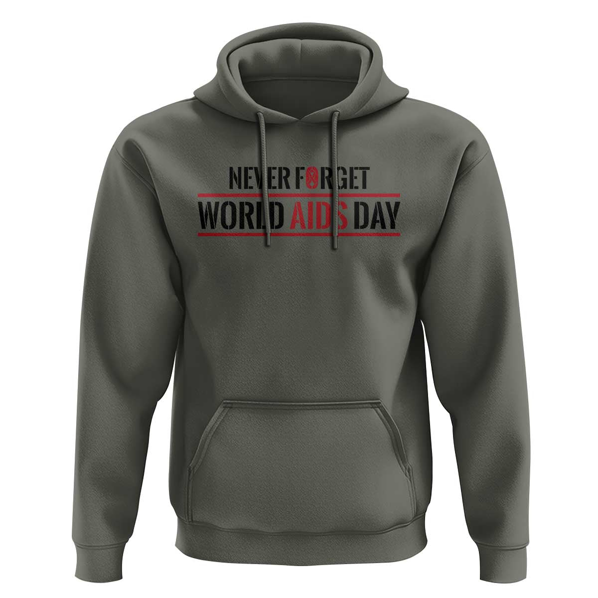 World AIDS Day Never Forget Hoodie Red Ribbon Support Gift - Wonder Print Shop