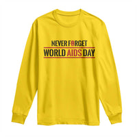 World AIDS Day Never Forget Long Sleeve Shirt Red Ribbon Support Gift - Wonder Print Shop