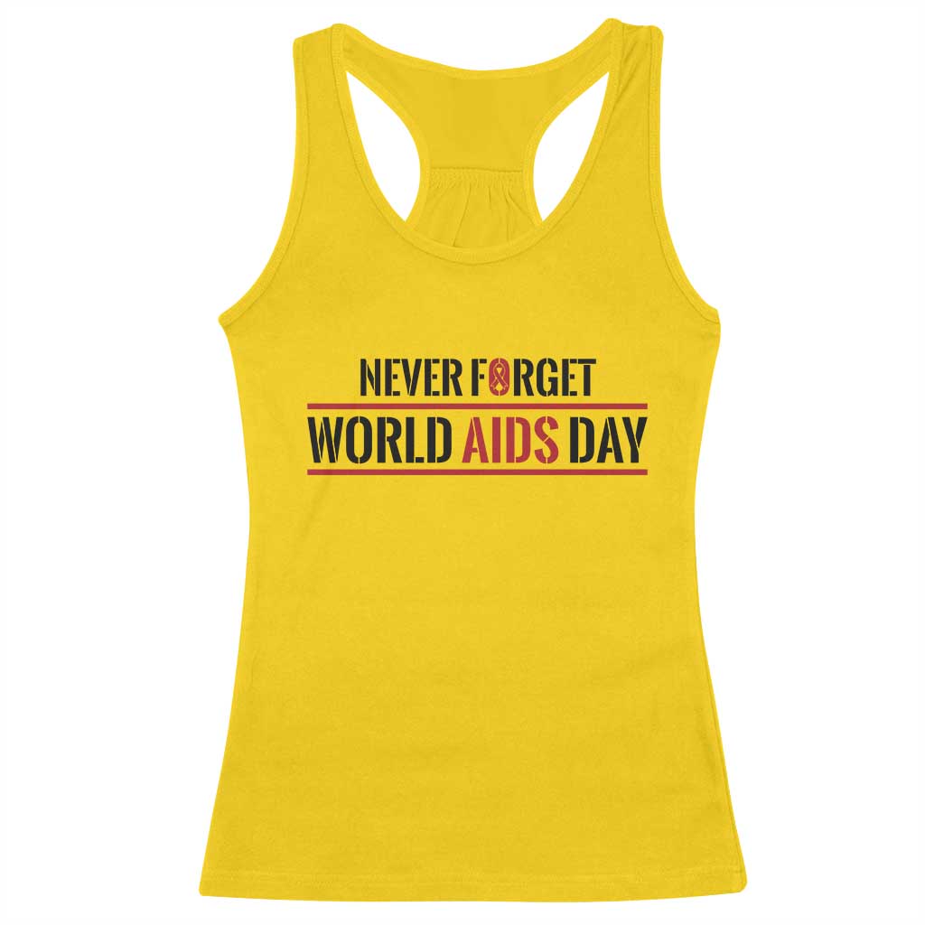 World AIDS Day Never Forget Racerback Tank Top Red Ribbon Support Gift - Wonder Print Shop