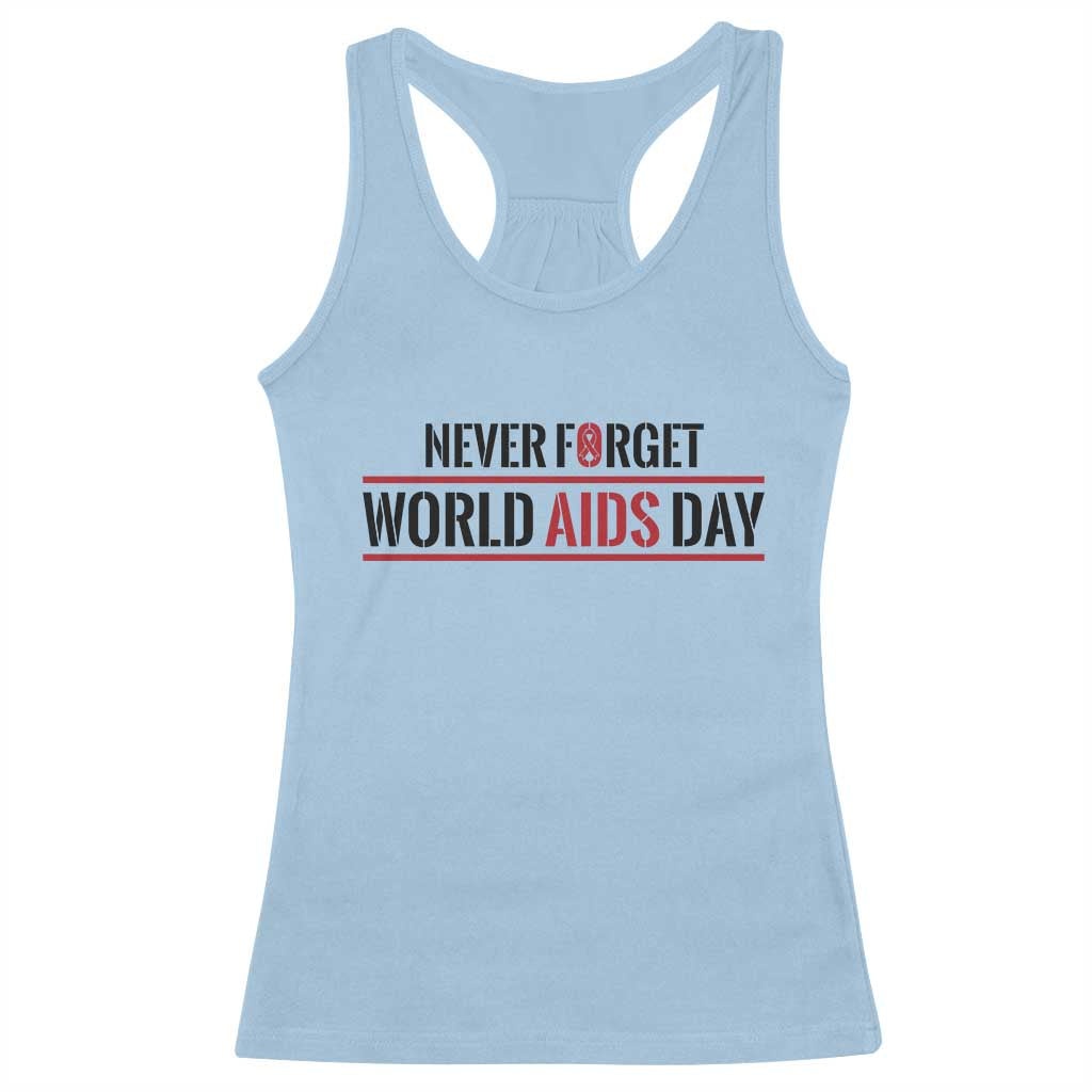 World AIDS Day Never Forget Racerback Tank Top Red Ribbon Support Gift - Wonder Print Shop