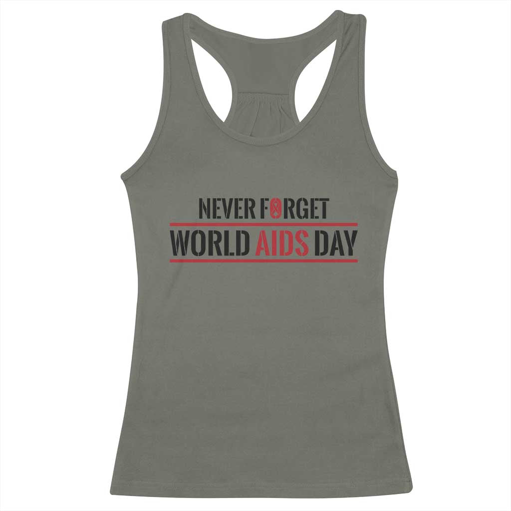 World AIDS Day Never Forget Racerback Tank Top Red Ribbon Support Gift - Wonder Print Shop