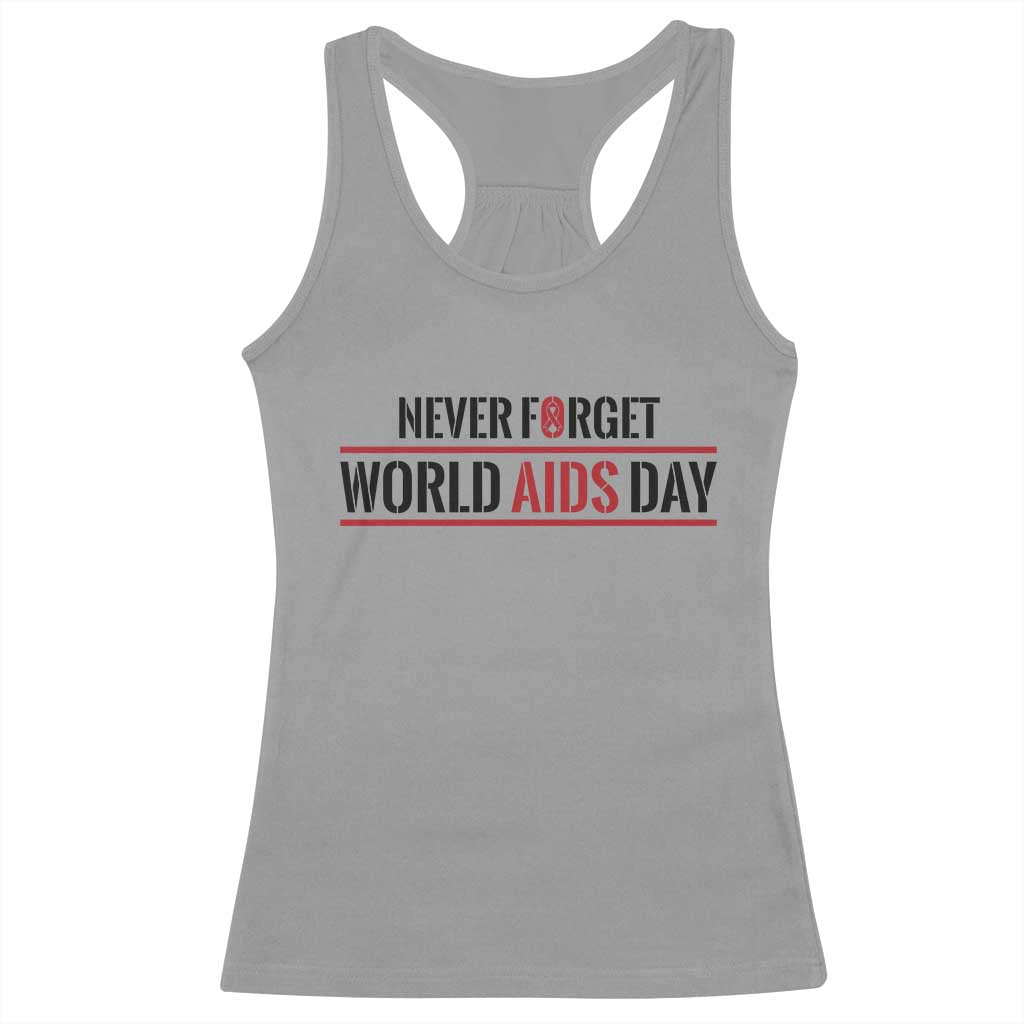 World AIDS Day Never Forget Racerback Tank Top Red Ribbon Support Gift - Wonder Print Shop