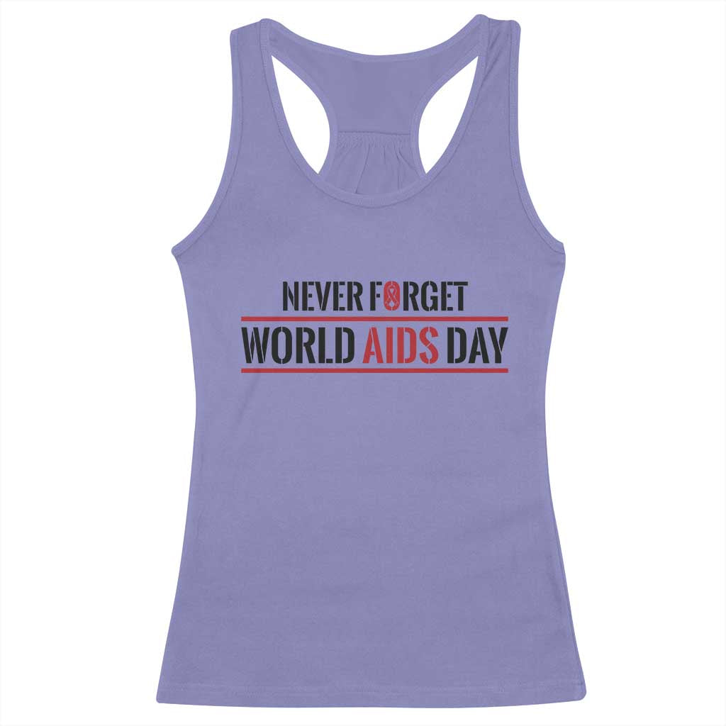 World AIDS Day Never Forget Racerback Tank Top Red Ribbon Support Gift - Wonder Print Shop