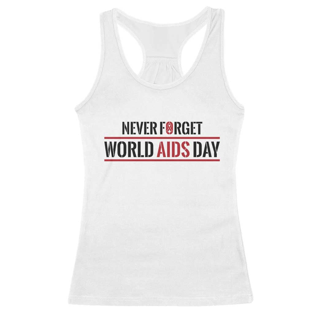 World AIDS Day Never Forget Racerback Tank Top Red Ribbon Support Gift - Wonder Print Shop