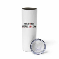 World AIDS Day Never Forget Skinny Tumbler Red Ribbon Support Gift - Wonder Print Shop