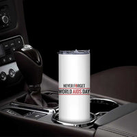 World AIDS Day Never Forget Skinny Tumbler Red Ribbon Support Gift - Wonder Print Shop