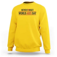 World AIDS Day Never Forget Sweatshirt Red Ribbon Support Gift - Wonder Print Shop