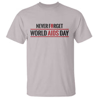 World AIDS Day Never Forget T Shirt Red Ribbon Support Gift - Wonder Print Shop