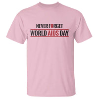 World AIDS Day Never Forget T Shirt Red Ribbon Support Gift - Wonder Print Shop