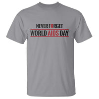 World AIDS Day Never Forget T Shirt Red Ribbon Support Gift - Wonder Print Shop