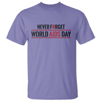 World AIDS Day Never Forget T Shirt Red Ribbon Support Gift - Wonder Print Shop