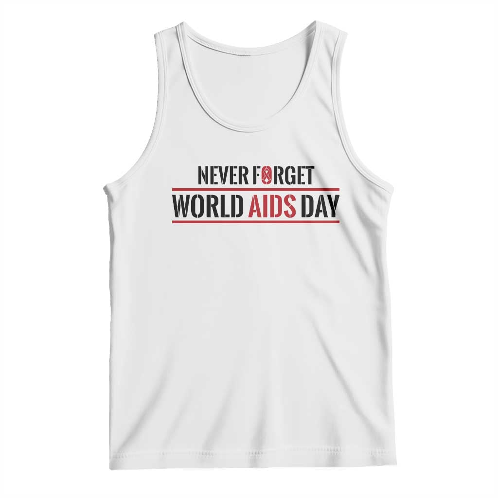 World AIDS Day Never Forget Tank Top Red Ribbon Support Gift - Wonder Print Shop