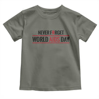 World AIDS Day Never Forget Toddler T Shirt Red Ribbon Support Gift - Wonder Print Shop