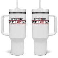 World AIDS Day Never Forget Tumbler With Handle Red Ribbon Support Gift - Wonder Print Shop