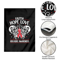 Red Ribbon Faith Hope Love Garden Flag World AIDS Day Gift - Wonder Print Shop