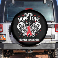 Red Ribbon Faith Hope Love Spare Tire Cover World AIDS Day Gift - Wonder Print Shop