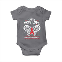 Red Ribbon Faith Hope Love Baby Onesie World AIDS Day Gift - Wonder Print Shop