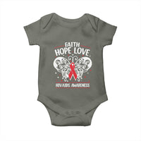 Red Ribbon Faith Hope Love Baby Onesie World AIDS Day Gift - Wonder Print Shop