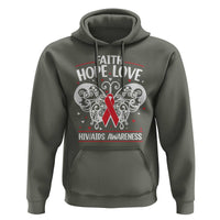 Red Ribbon Faith Hope Love Hoodie World AIDS Day Gift - Wonder Print Shop