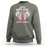 Red Ribbon Faith Hope Love Sweatshirt World AIDS Day Gift - Wonder Print Shop