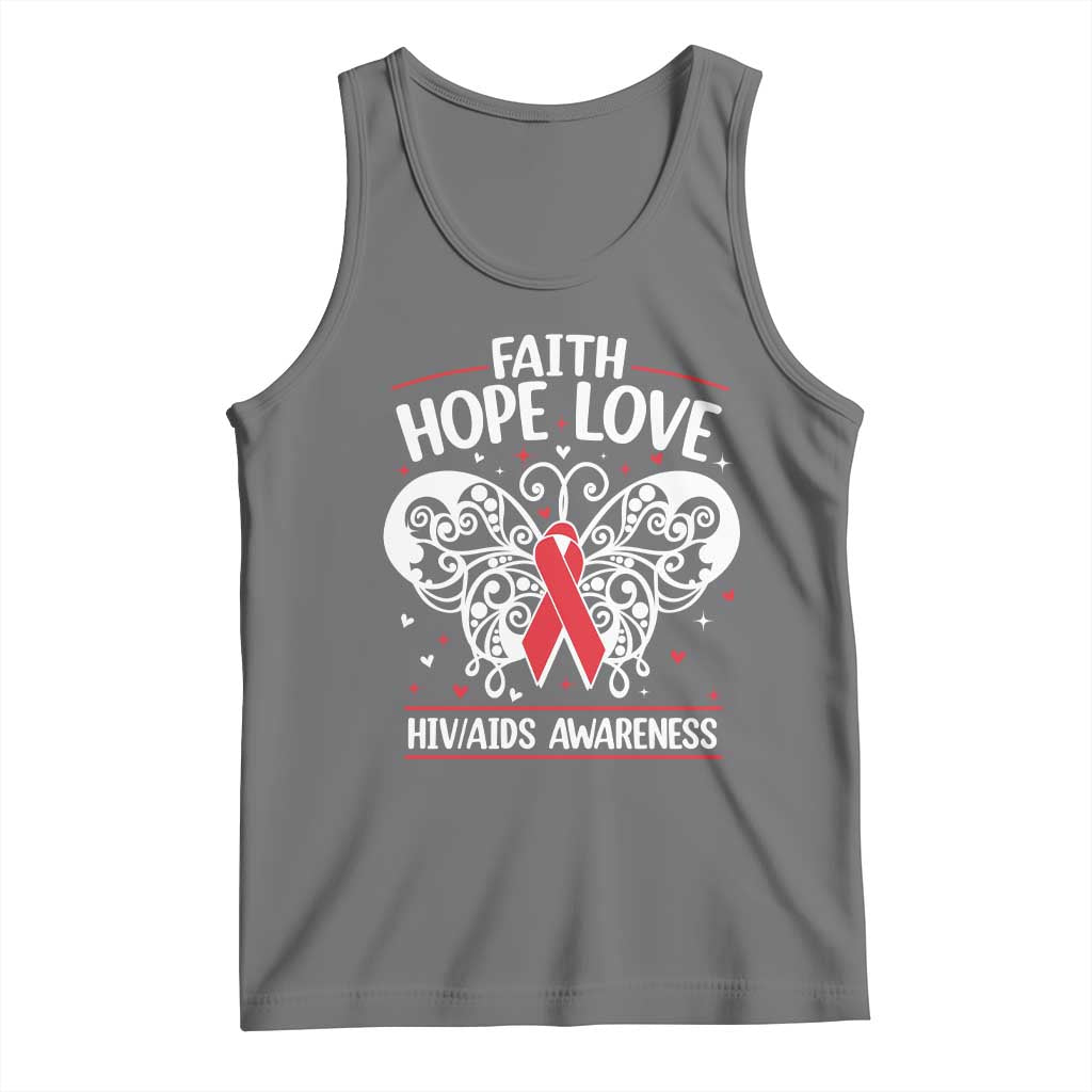 Red Ribbon Faith Hope Love Tank Top World AIDS Day Gift - Wonder Print Shop