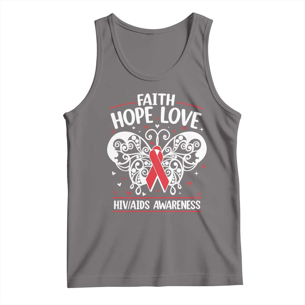 Red Ribbon Faith Hope Love Tank Top World AIDS Day Gift - Wonder Print Shop