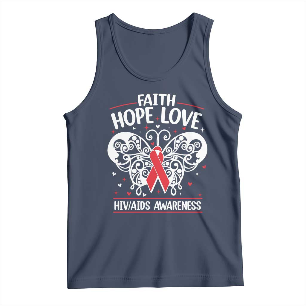 Red Ribbon Faith Hope Love Tank Top World AIDS Day Gift - Wonder Print Shop