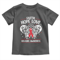 Red Ribbon Faith Hope Love Toddler T Shirt World AIDS Day Gift - Wonder Print Shop