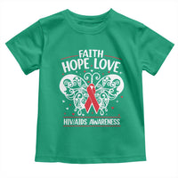 Red Ribbon Faith Hope Love Toddler T Shirt World AIDS Day Gift - Wonder Print Shop
