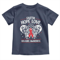 Red Ribbon Faith Hope Love Toddler T Shirt World AIDS Day Gift - Wonder Print Shop
